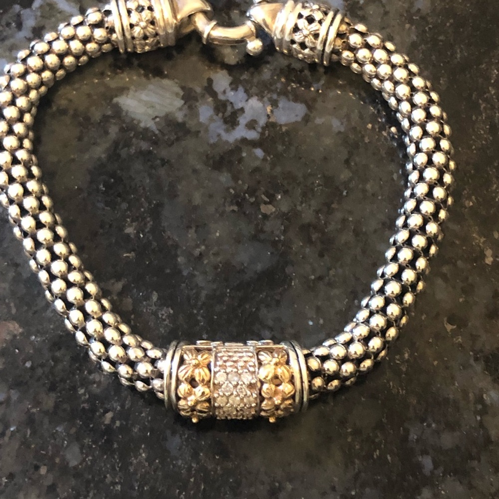 Gabrielle Bruni diamond gold and sterling bracelet PRICE FIRM - Picture 2 of 8